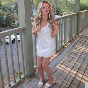 Lovers and Friends Ilara Ivory Sequin Mini Dress